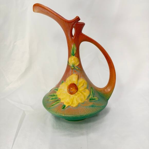 VTG 1942 Roseville Pottery Peony Water Ewer - Picture 1 of 7
